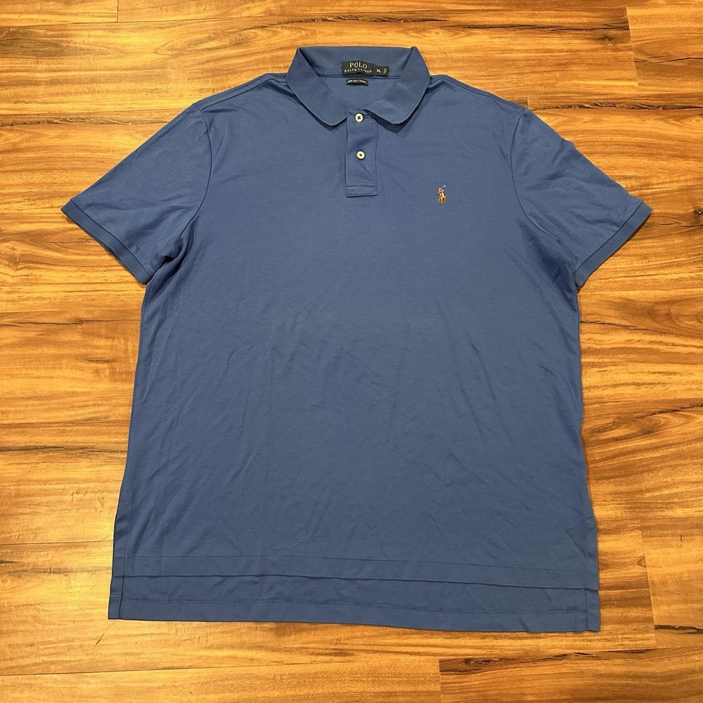 Polo Ralph Lauren Polo Shirt Mens XL Blue Pima Soft Touch Pony Logo Cotton